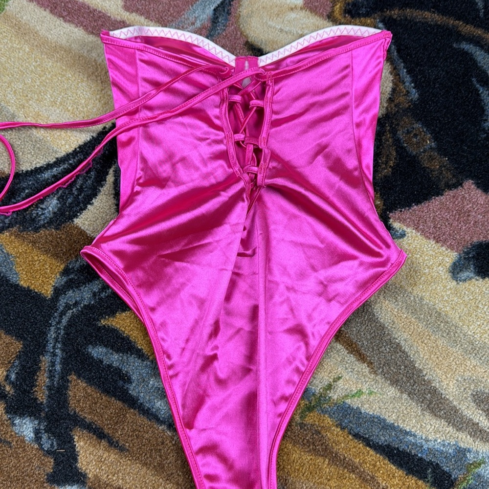 PINK SATIN BODYSUIT - Picture 7 of 14